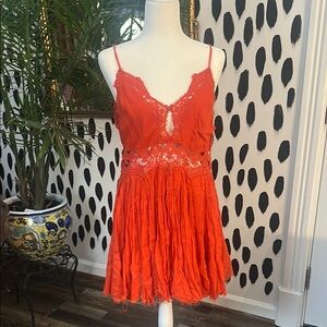 *sold* Free People Orange Mini Dress